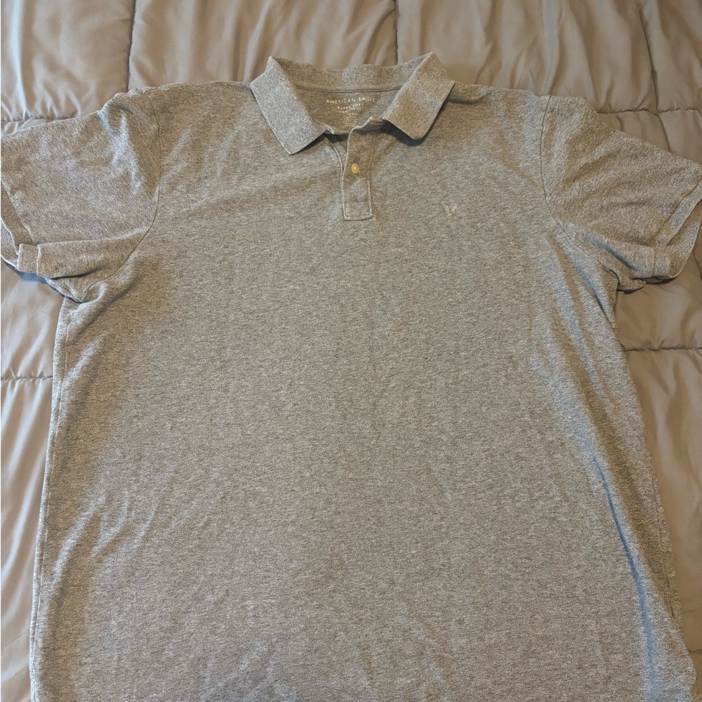 American Eagle Outfitters Heather Gray Polo